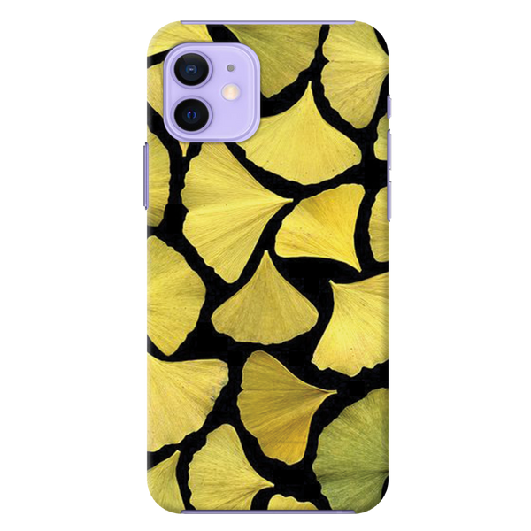 Yellow Leafs Printed Slim Cases and Cover for iPhone 12 Mini