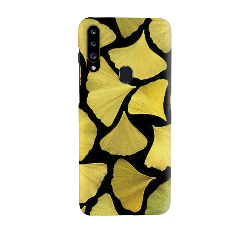 Yellow Leafs Printed Slim Cases and Cover for Galaxy A20S