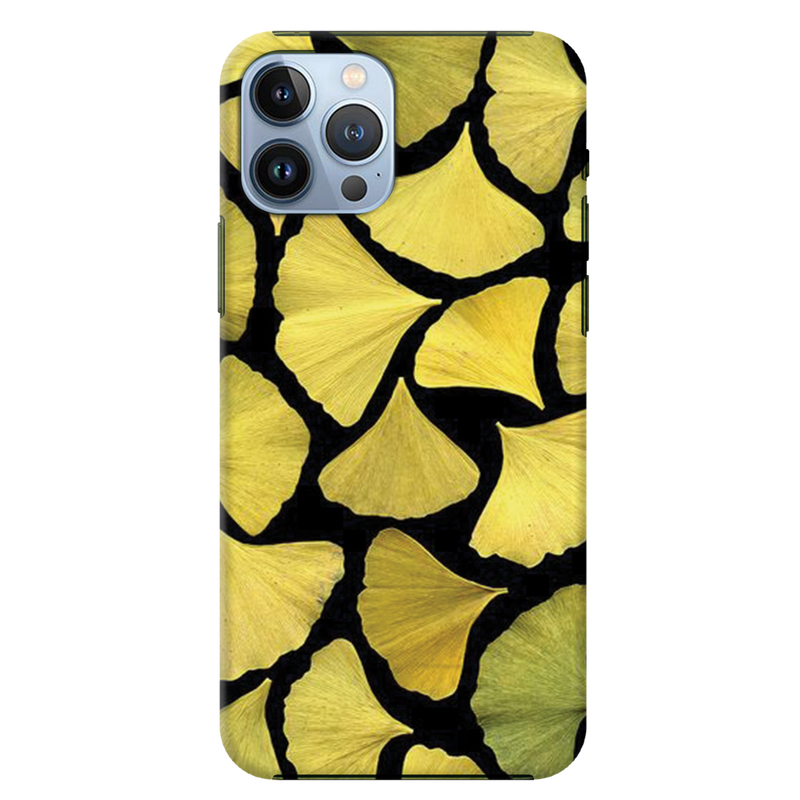 Yellow Leafs Printed Slim Cases and Cover for iPhone 13 Pro