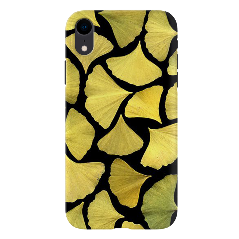 Yellow Leafs Printed Slim Cases and Cover for iPhone XR