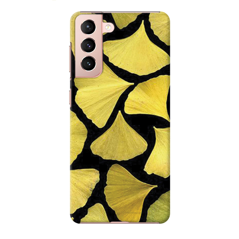 Yellow Leafs Printed Slim Cases and Cover for Galaxy S21 Plus