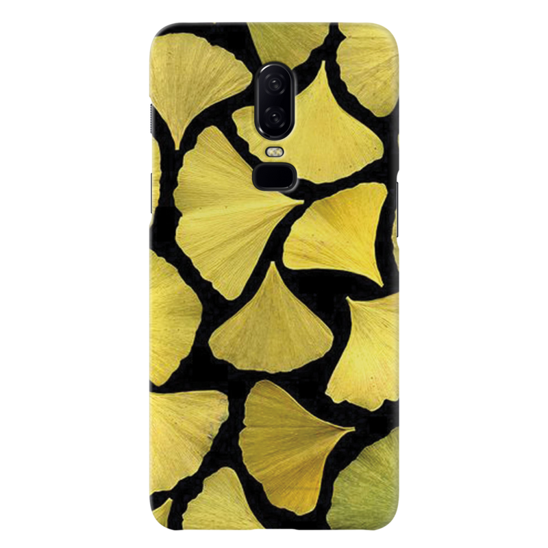 Yellow Leafs Printed Slim Cases and Cover for OnePlus 6