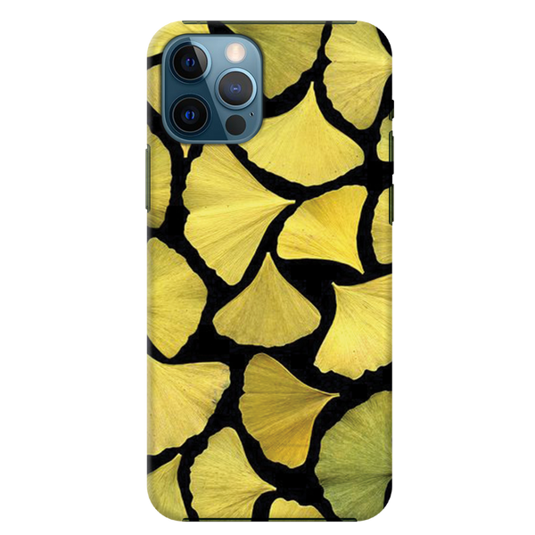 Yellow Leafs Printed Slim Cases and Cover for iPhone 12 Pro