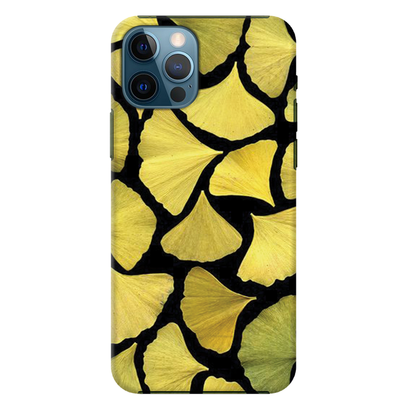 Yellow Leafs Printed Slim Cases and Cover for iPhone 12 Pro