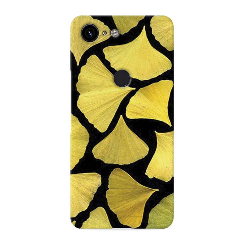 Yellow Leafs Printed Slim Cases and Cover for Pixel 3