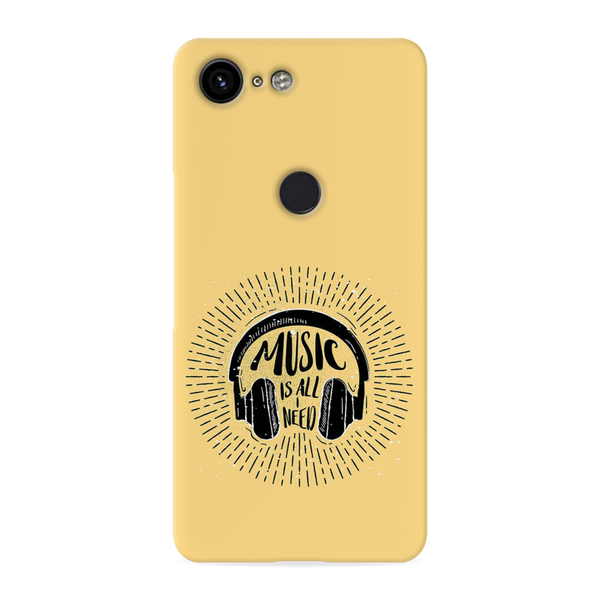 Music is all i need Printed Slim Cases and Cover for Pixel 3