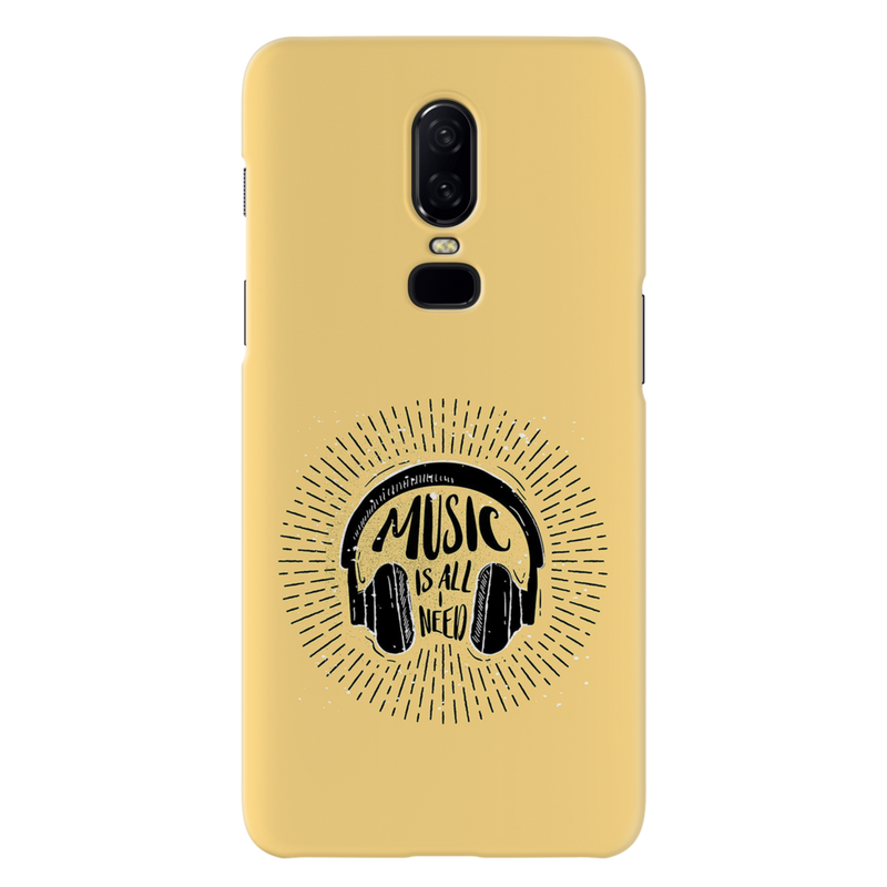 Music is all i need Printed Slim Cases and Cover for OnePlus 6