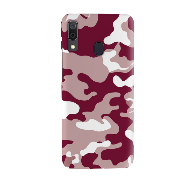 Maroon and White Camouflage Printed Slim Cases and Cover for Galaxy A30