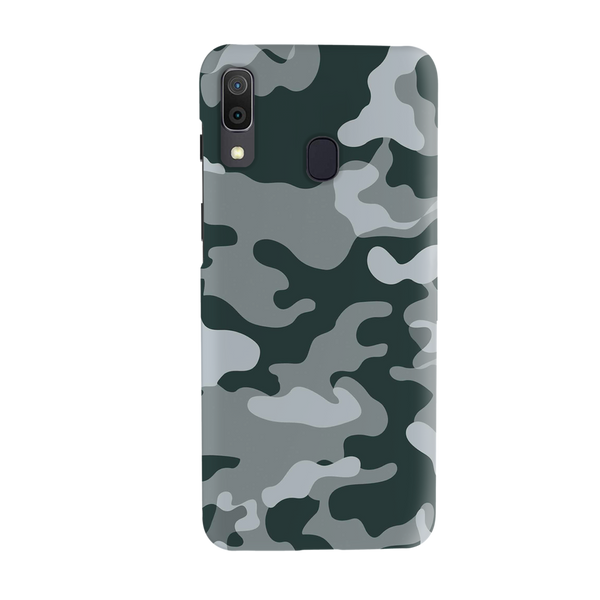 Olive Green and White Camouflage Printed Slim Cases and Cover for Galaxy A30