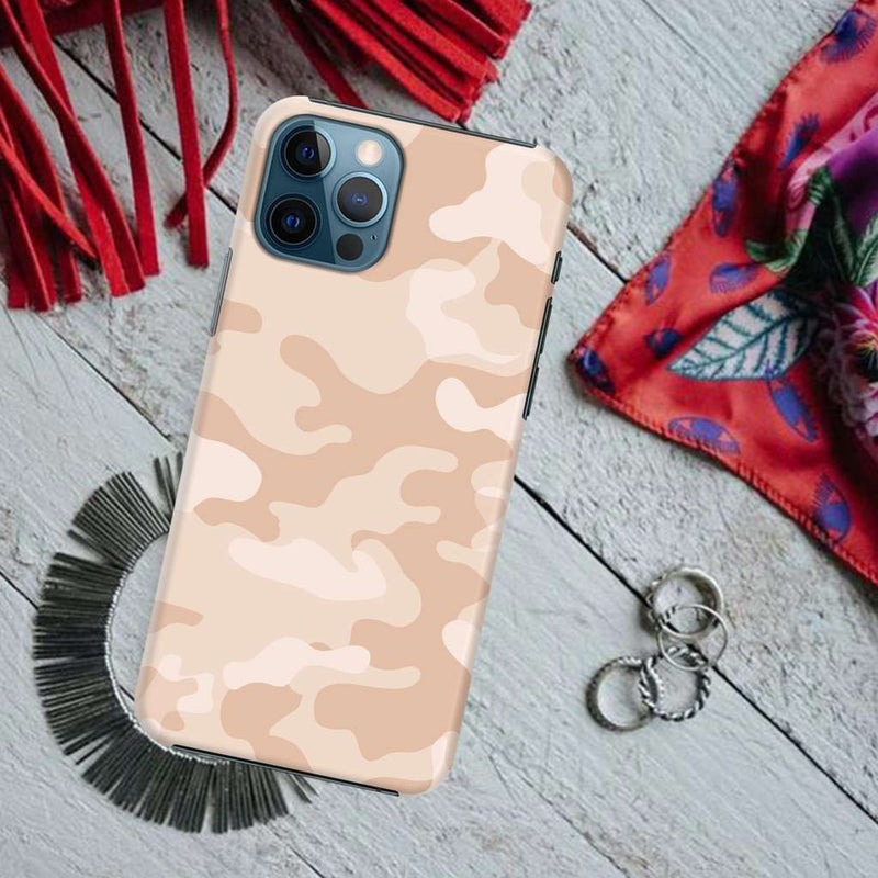 Cream and White Camouflage Printed Slim Cases and Cover for iPhone 12 Pro Max