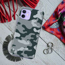 Olive Green and White Camouflage Printed Slim Cases and Cover for iPhone 12