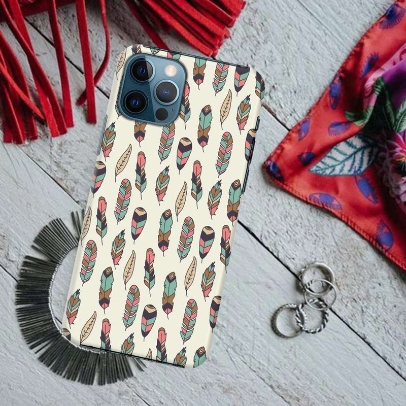 Feather pattern Printed Slim Cases and Cover for iPhone 12 Pro Max