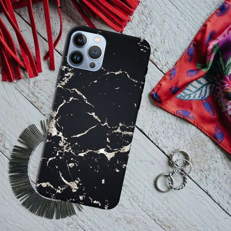 Dark Marble Printed Slim Cases and Cover for iPhone 13 Pro