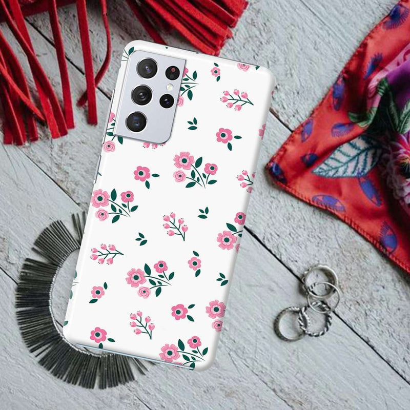 Pink florals Printed Slim Cases and Cover for Galaxy S21 Ultra