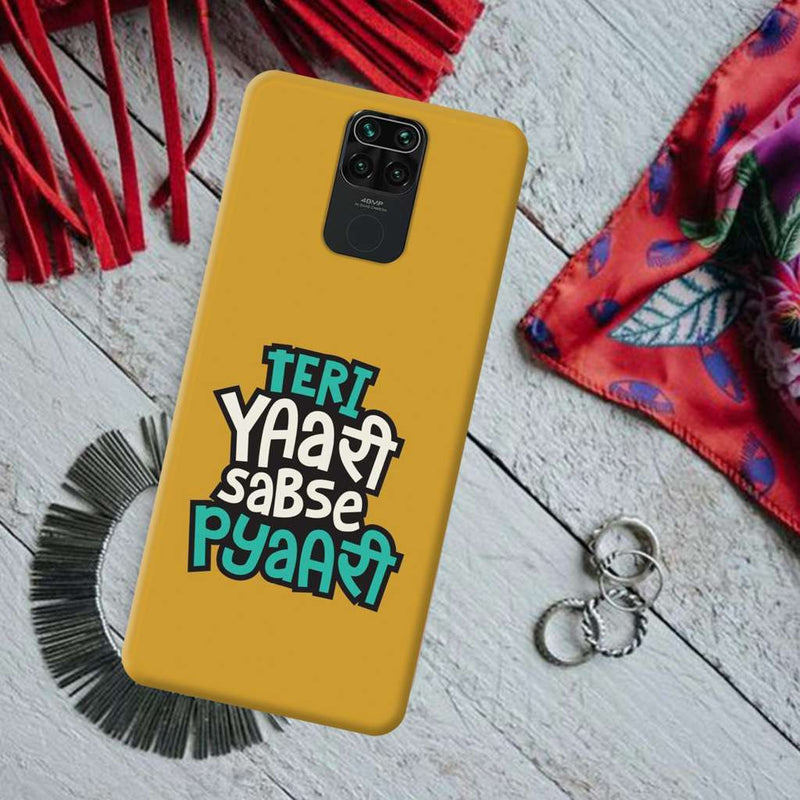 Teri Yari sabse pyari Printed Slim Cases and Cover for Redmi Note 9