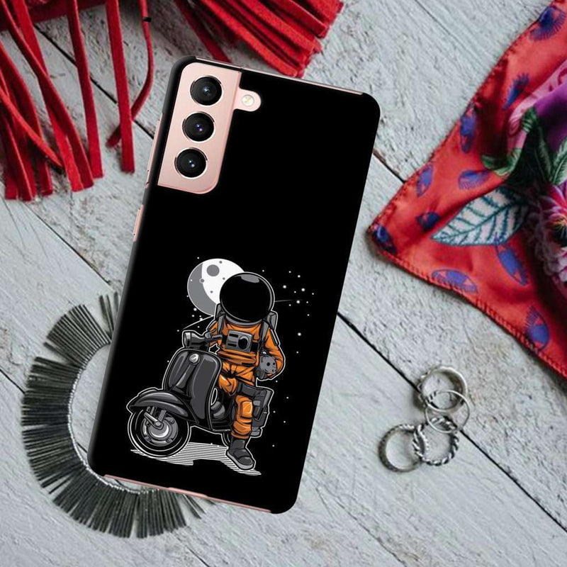 Astronaut scooter Printed Slim Cases and Cover for Galaxy S21 Plus