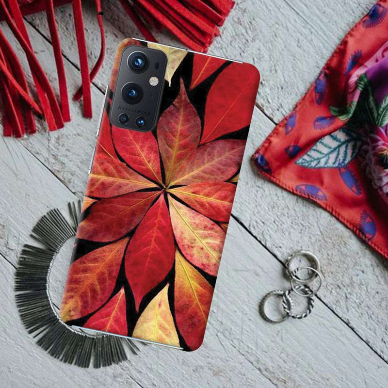 Red Leaf Printed Slim Cases and Cover for OnePlus 9 Pro