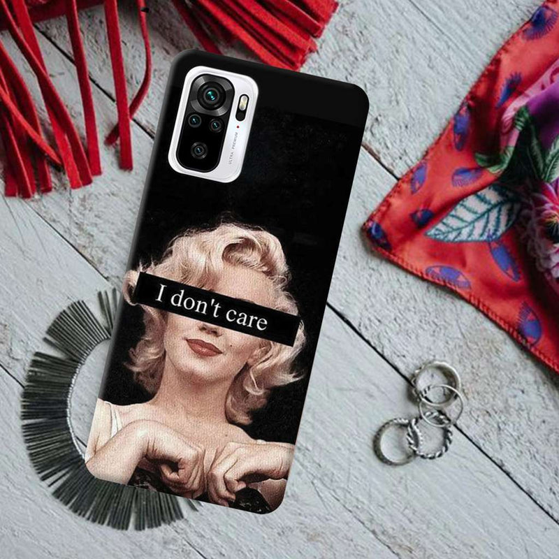 I Don't care Printed Slim Cases and Cover for Redmi Note 10