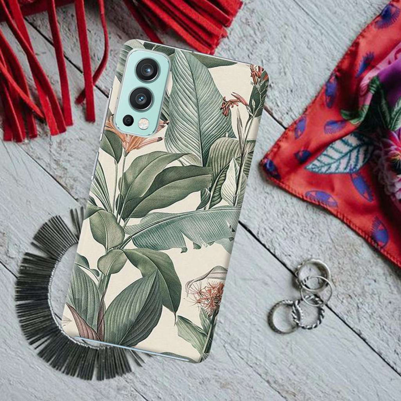 Green Leafs Printed Slim Cases and Cover for OnePlus Nord 2