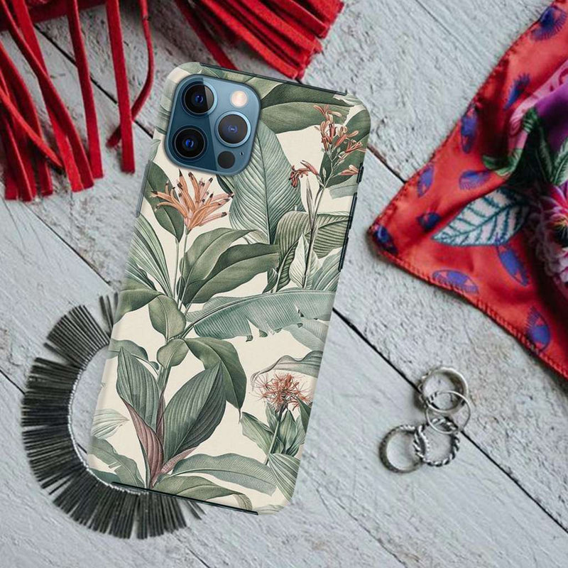 Green Leafs Printed Slim Cases and Cover for iPhone 12 Pro Max