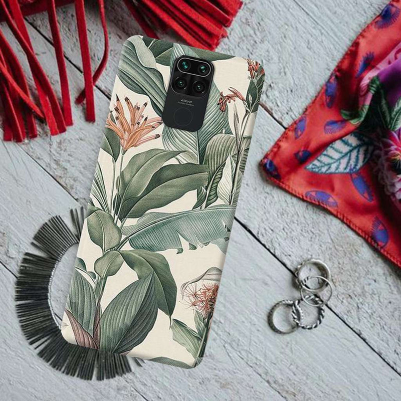 Green Leafs Printed Slim Cases and Cover for Redmi Note 9