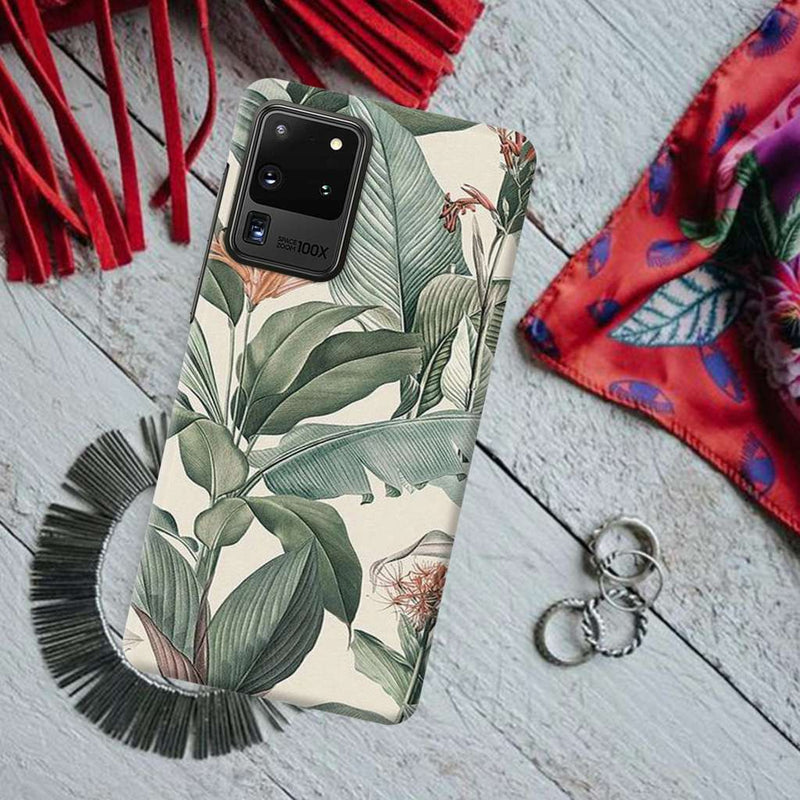 Green Leafs Printed Slim Cases and Cover for Galaxy S20 Ultra