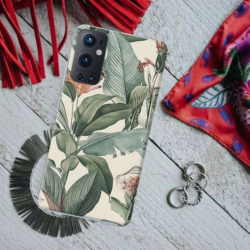 Green Leafs Printed Slim Cases and Cover for OnePlus 9 Pro