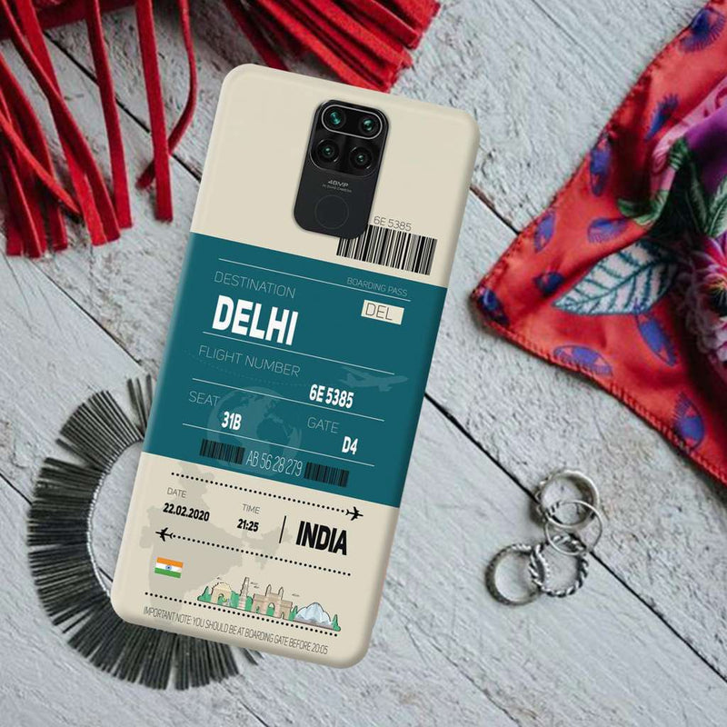 Delhi ticket Printed Slim Cases and Cover for Redmi Note 9