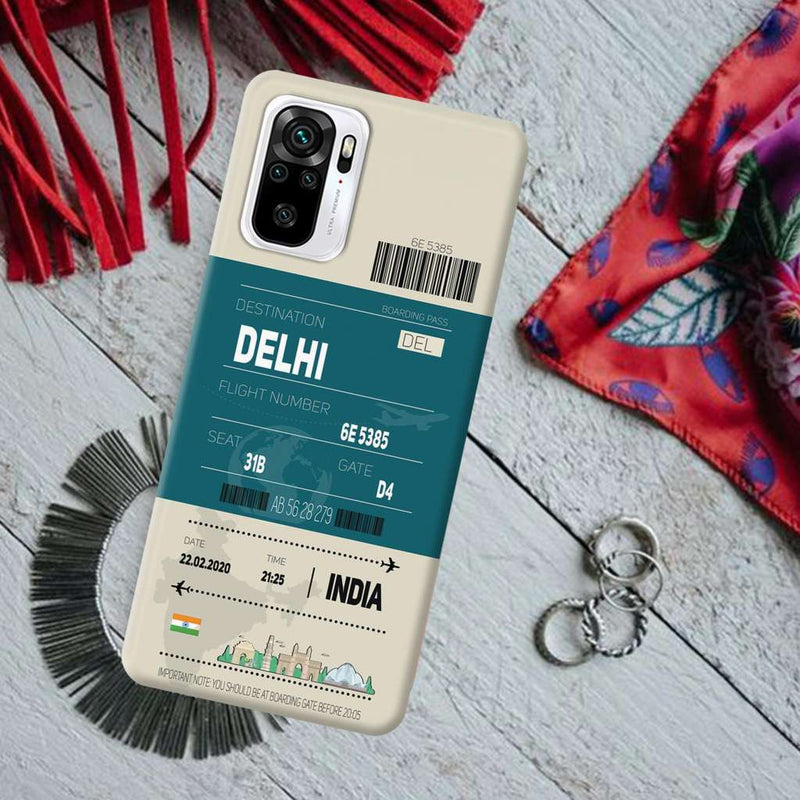 Delhi ticket Printed Slim Cases and Cover for Redmi Note 10