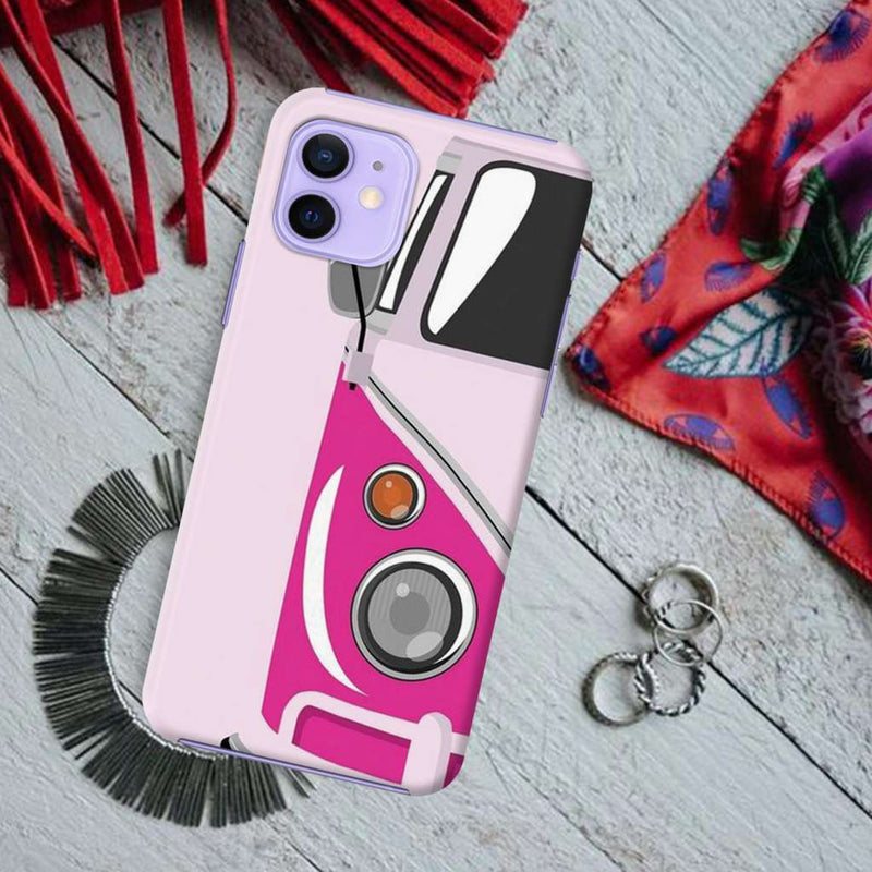 Pink Volkswagon Printed Slim Cases and Cover for iPhone 12 Mini