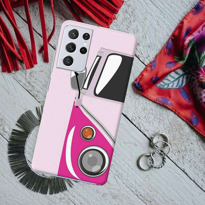Pink Volkswagon Printed Slim Cases and Cover for Galaxy S21 Ultra