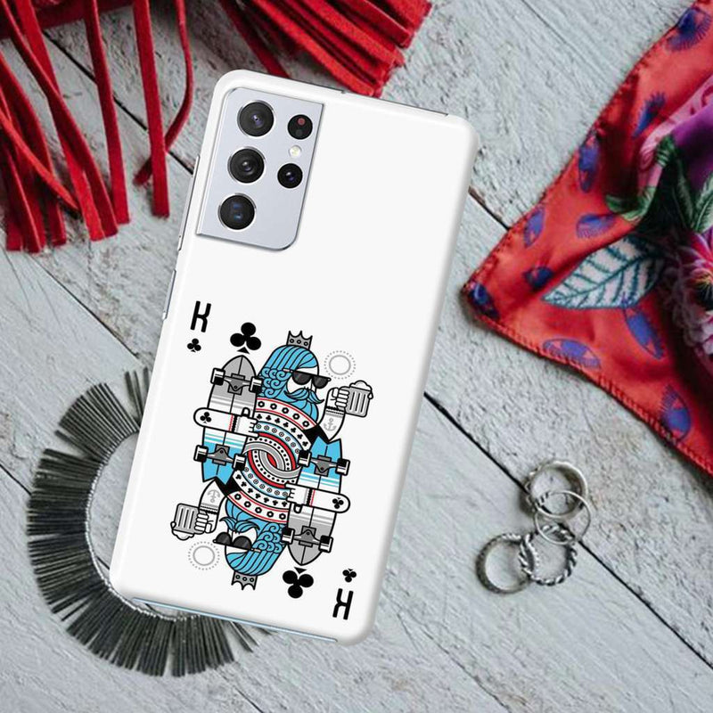 King 2 Card Printed Slim Cases and Cover for Galaxy S21 Ultra