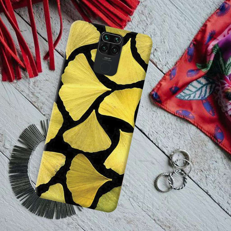 Yellow Leafs Printed Slim Cases and Cover for Redmi Note 9