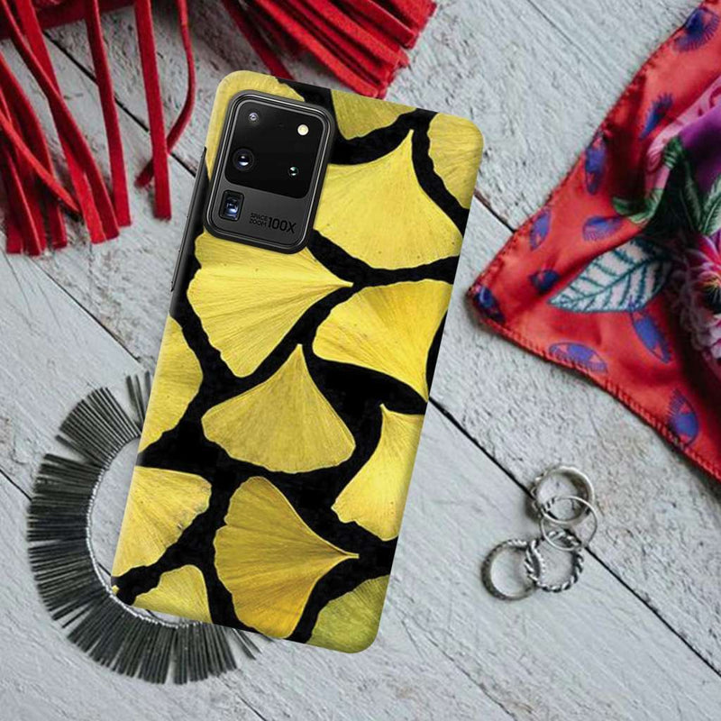 Yellow Leafs Printed Slim Cases and Cover for Galaxy S20 Ultra