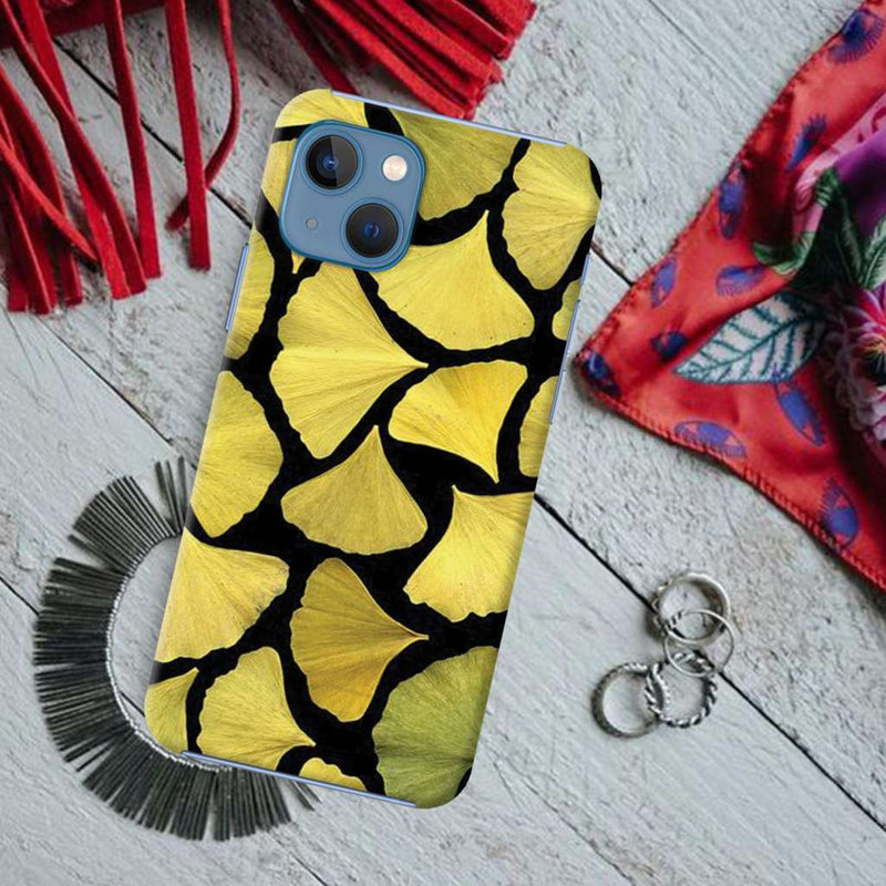 Yellow Leafs Printed Slim Cases and Cover for iPhone 13