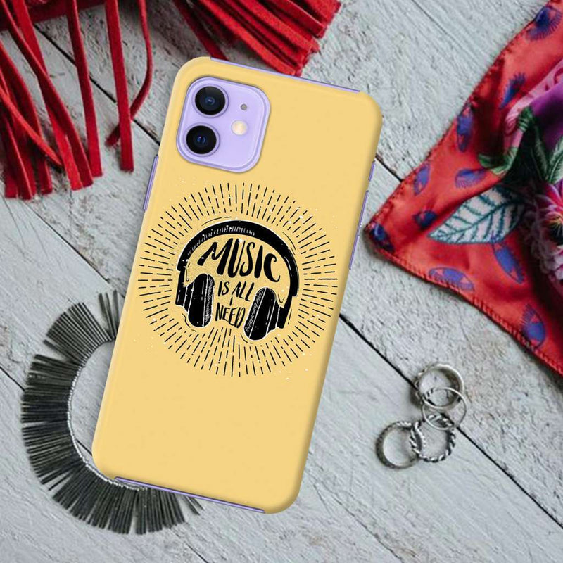 Music is all i need Printed Slim Cases and Cover for iPhone 11