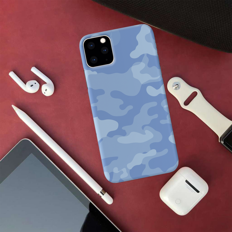 Blue and White Camouflage Printed Slim Cases and Cover for iPhone 11 Pro Max