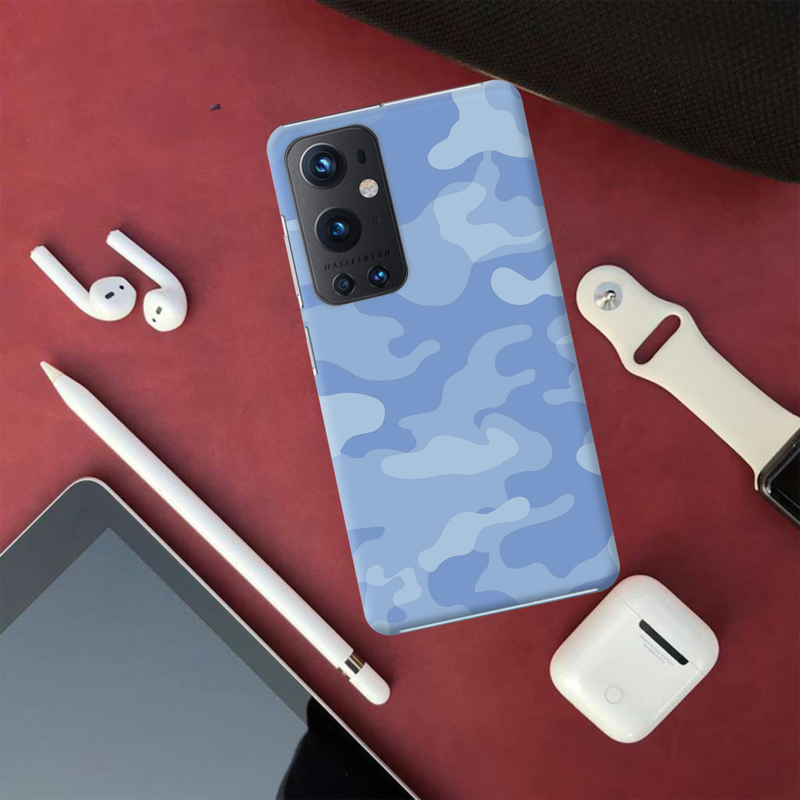Blue and White Camouflage Printed Slim Cases and Cover for OnePlus 9 Pro