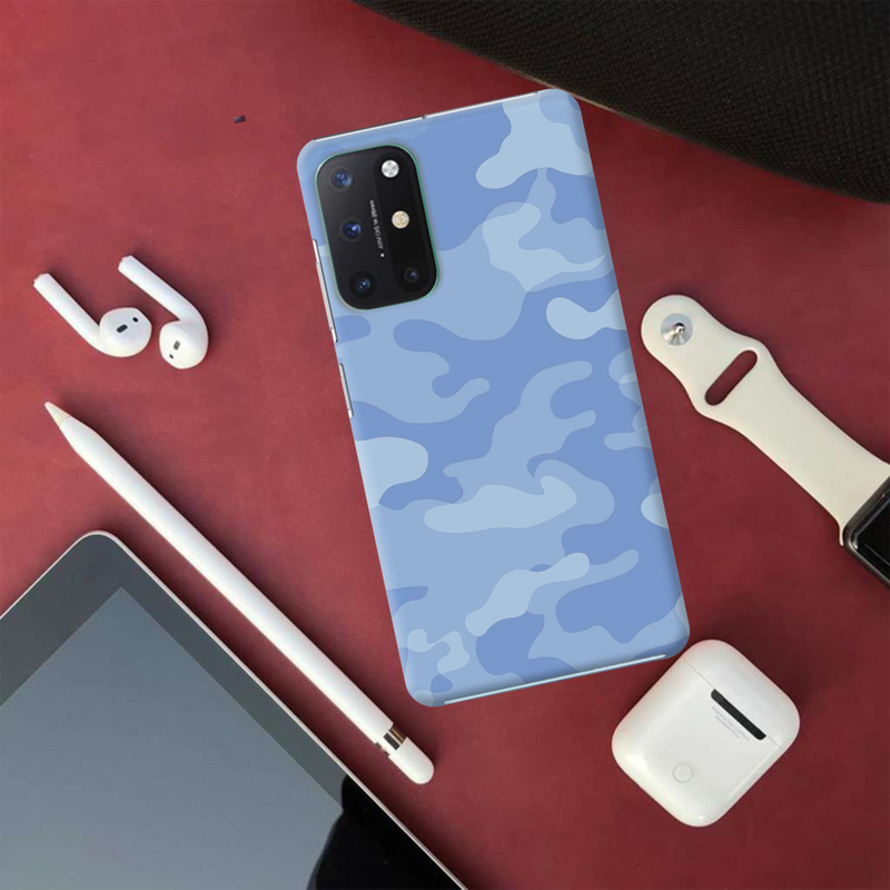 Blue and White Camouflage Printed Slim Cases and Cover for OnePlus 8T