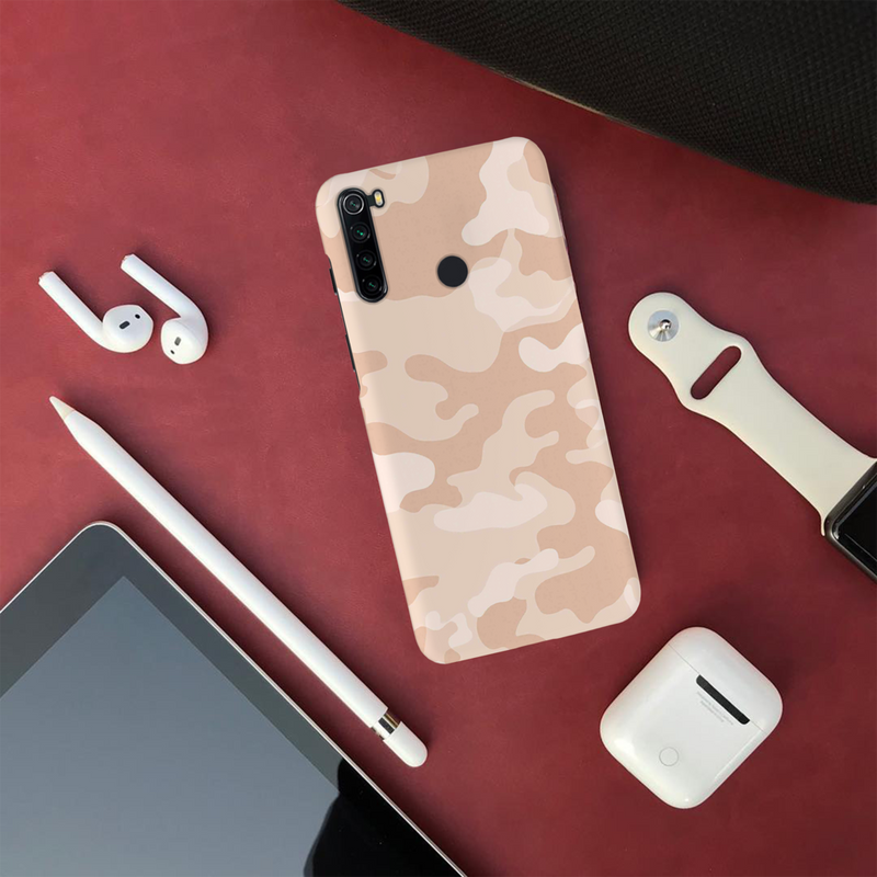 Cream and White Camouflage Printed Slim Cases and Cover for Redmi Note 8