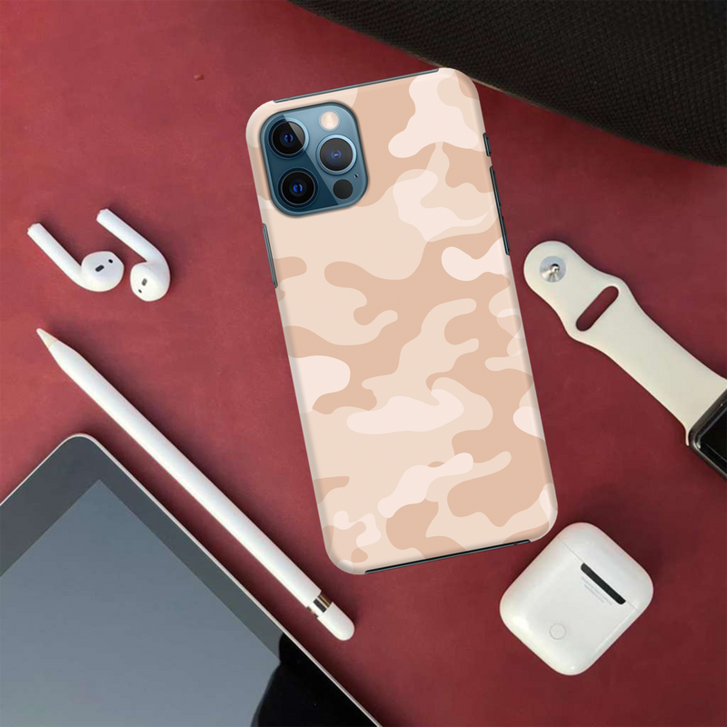 Cream and White Camouflage Printed Slim Cases and Cover for iPhone 12 Pro Max
