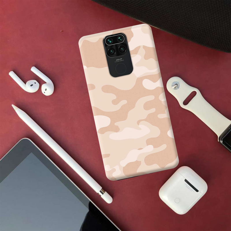 Cream and White Camouflage Printed Slim Cases and Cover for Redmi Note 9