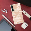 Cream and White Camouflage Printed Slim Cases and Cover for OnePlus Nord CE 5G