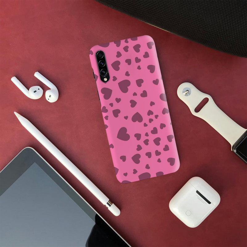 Pink Hearts Printed Slim Cases and Cover for Galaxy A70