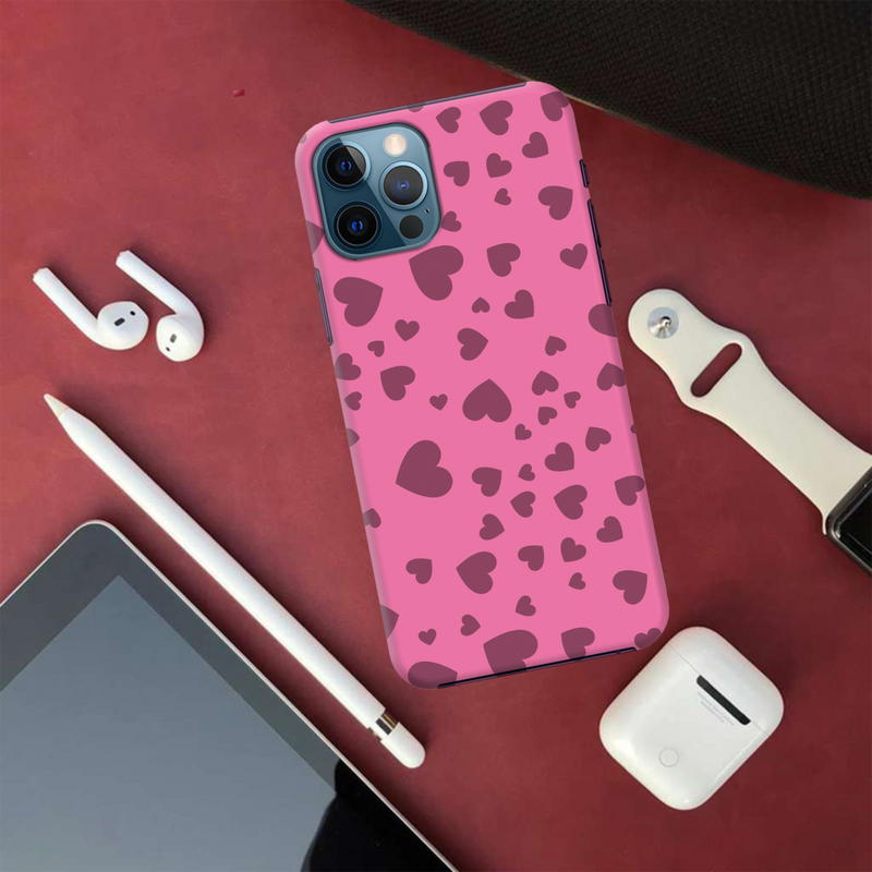 Pink Hearts Printed Slim Cases and Cover for iPhone 12 Pro Max