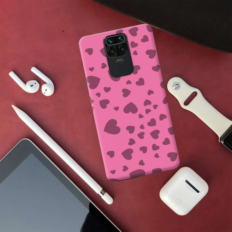 Pink Hearts Printed Slim Cases and Cover for Redmi Note 9