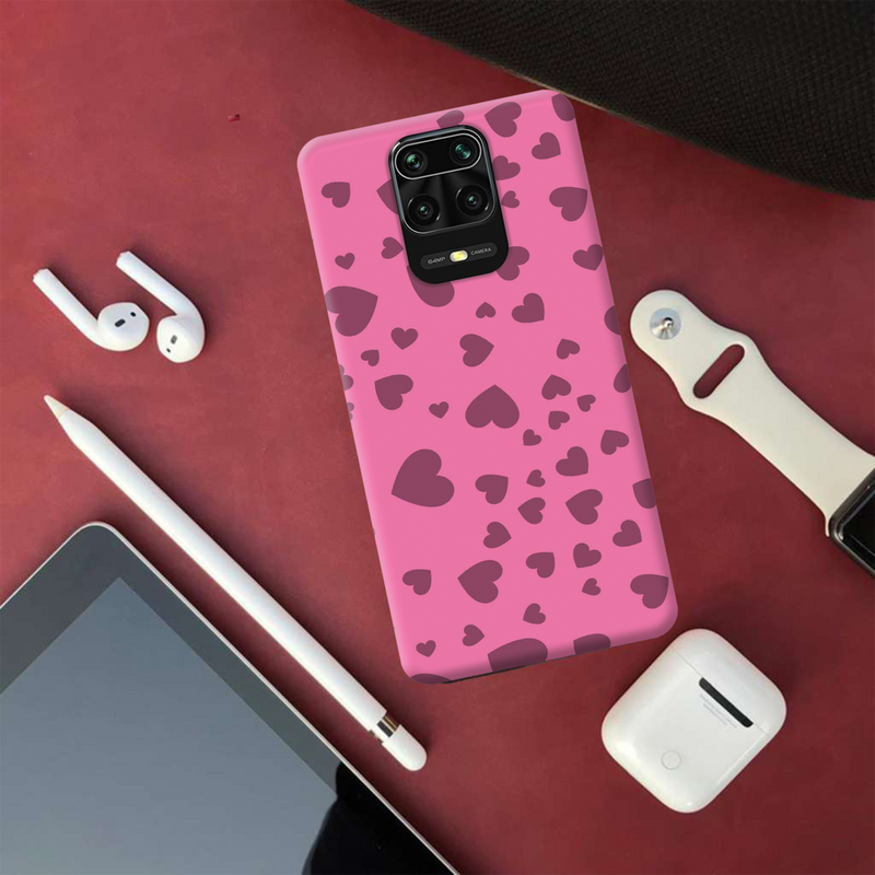 Pink Hearts Printed Slim Cases and Cover for Redmi Note 9 Pro Max