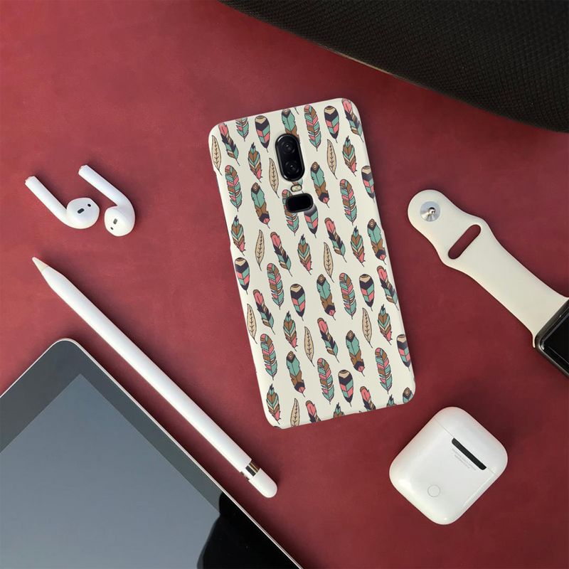 Feather pattern Printed Slim Cases and Cover for OnePlus 6