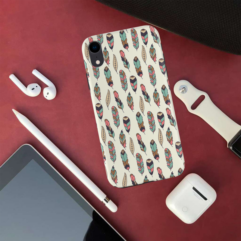 Feather pattern Printed Slim Cases and Cover for iPhone XR