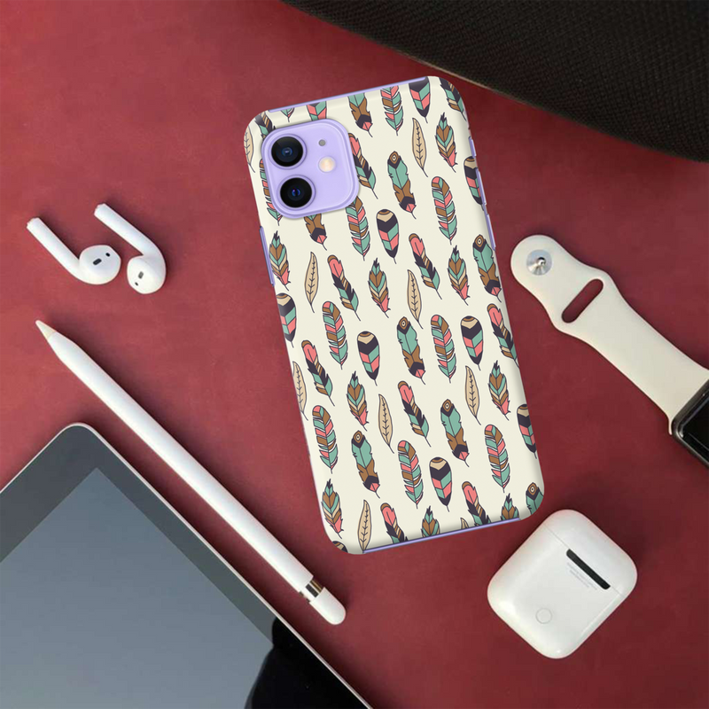 Feather pattern Printed Slim Cases and Cover for iPhone 12 Mini